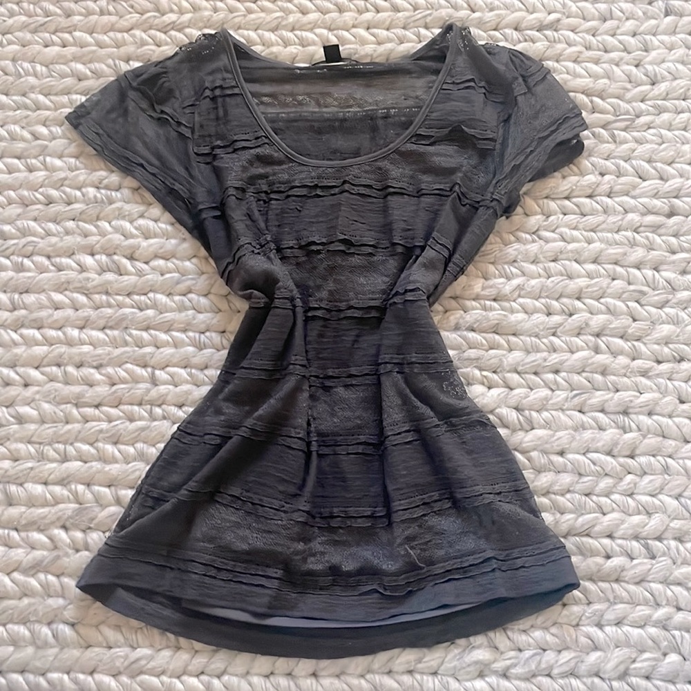 Banana Republic mesh shirt with tank top under it